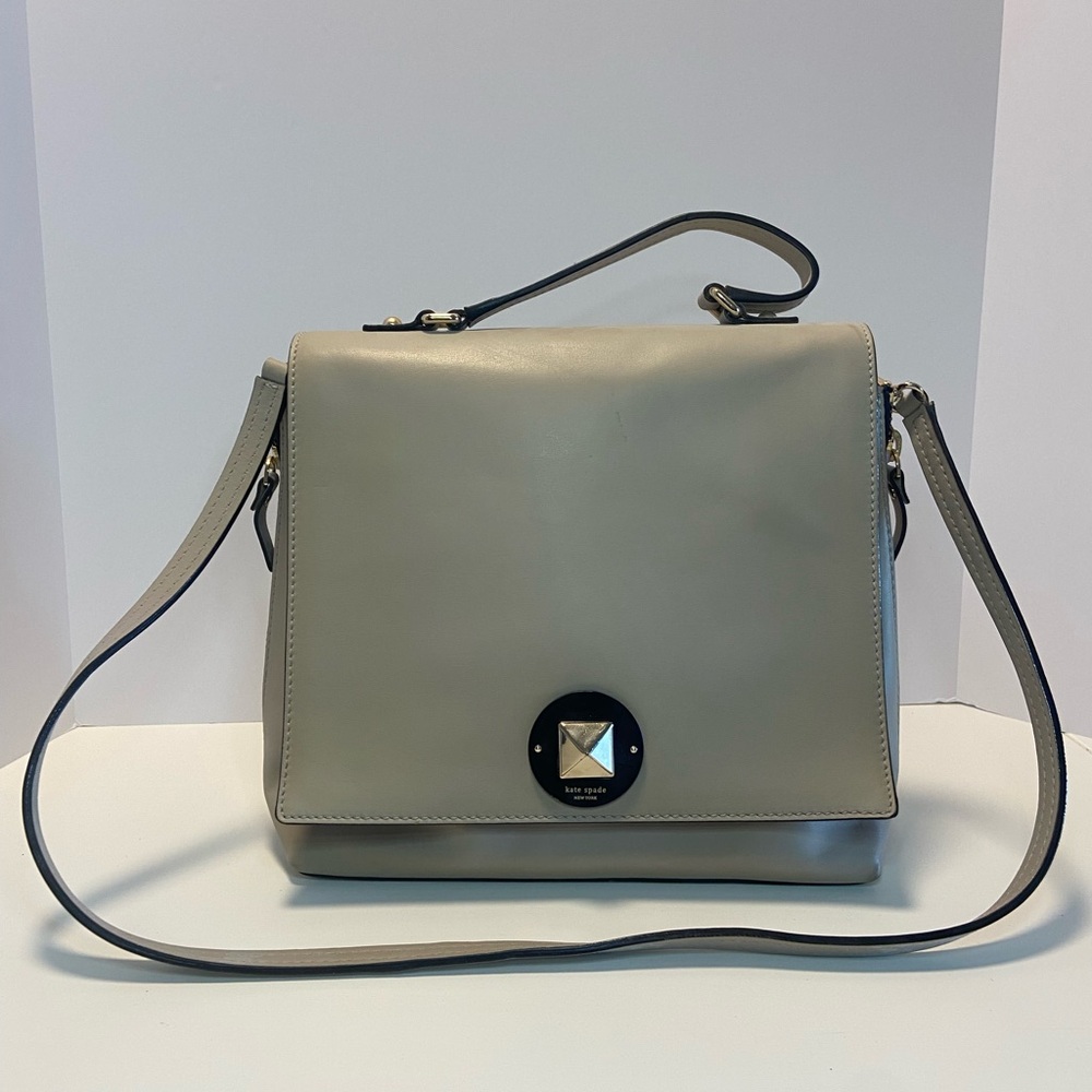 Kate Spade Gray Crossbody Bag with Modern Boxy Shape